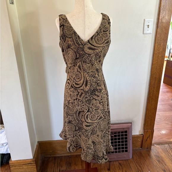 DBY Vintage Dress Black and Brown Paisley Print Y2K - Picture 5 of 5